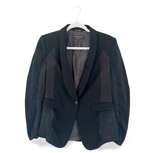 Rag & Bone Black Silk Panel Formal Blazer Size 4